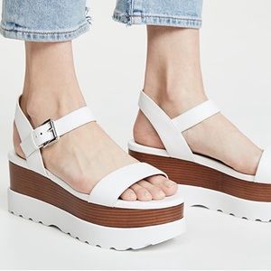 Michael Kors White Leather Marlon Platform Shoes Size 8.5